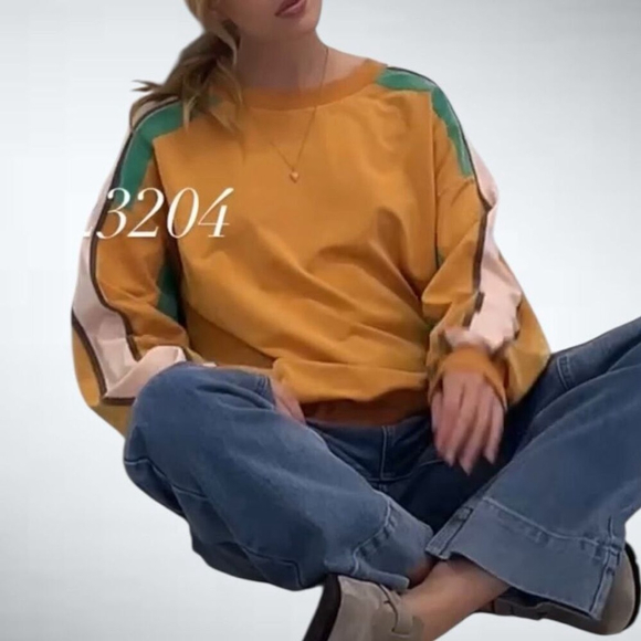 Size S Easel Los Angeles Color Mixed Long Sleeve Washed Top - Picture 4 of 9